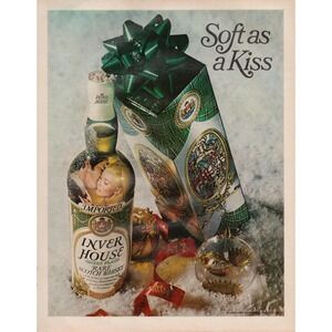 Inver House‎ Scotch Whisky Vintage Christmas Bar Decor Magazine Print Ad 1970